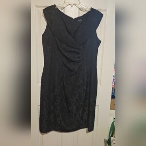 Black Jacquard Tahari Arthur S. Levine Elegant Dress Sz 12